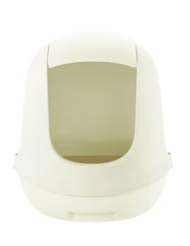 Richell Paw Trax White Dome Hooded Cat Litter Box, 15″ L X 19″ W X 16″ H