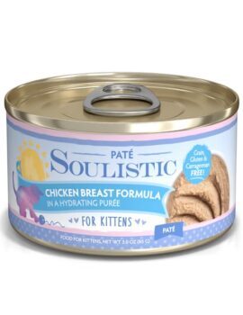 Soulistic Pate Kitten Chicken Breast Formula in a Hydrating Puree Wet Cat Food, 3 oz., Case of 12