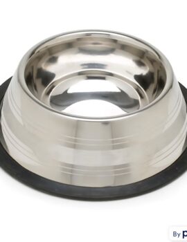 EveryYay Dining In Two-Toned No-Tip Stainless Steel Dog Bowl, 3.75 Cups