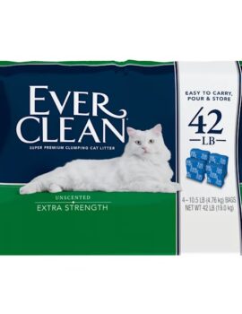 Ever Clean Extra Strength Unscented Clumping Clay Cat Litter, 42 lbs.