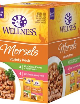 Wellness Complete Health Healthy Indulgence Grain Free Morsels Variety Pack Wet Cat Food, 3 oz., Count of 8