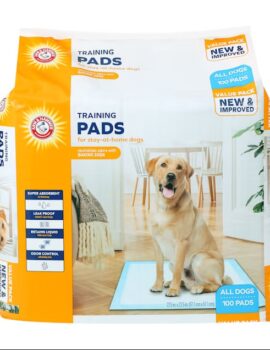 Arm & Hammer Training Pads for Stay-at-Home Dogs, Super Absorbent Leak-Proof Odor Control Quilted Pads with Baking Soda, 100 ct.