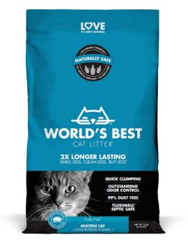 World’s Best Original Series Lotus Blossom Scented Multi Corn Cat Litter, 15 lbs.