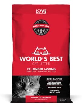 World’s Best Original Series Unscented Multi Corn Cat Litter, 15 lbs.