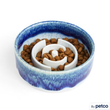 EveryYay Blue Ceramic Ombre Slowfeeder Dog Bowl, 1 Cup