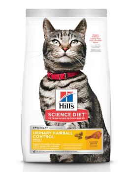 Hill’s Science Diet Adult Urinary & Hairball Control Chicken Recipe Dry Cat Food, 15.5 lbs.