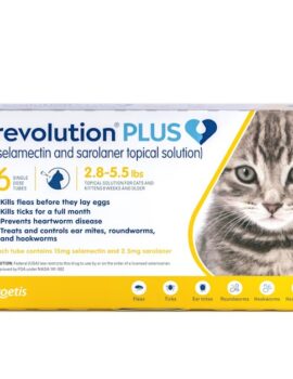 Revolution Plus Topical Solution 2.8-5.5lbs Cat, 12 Month Supply